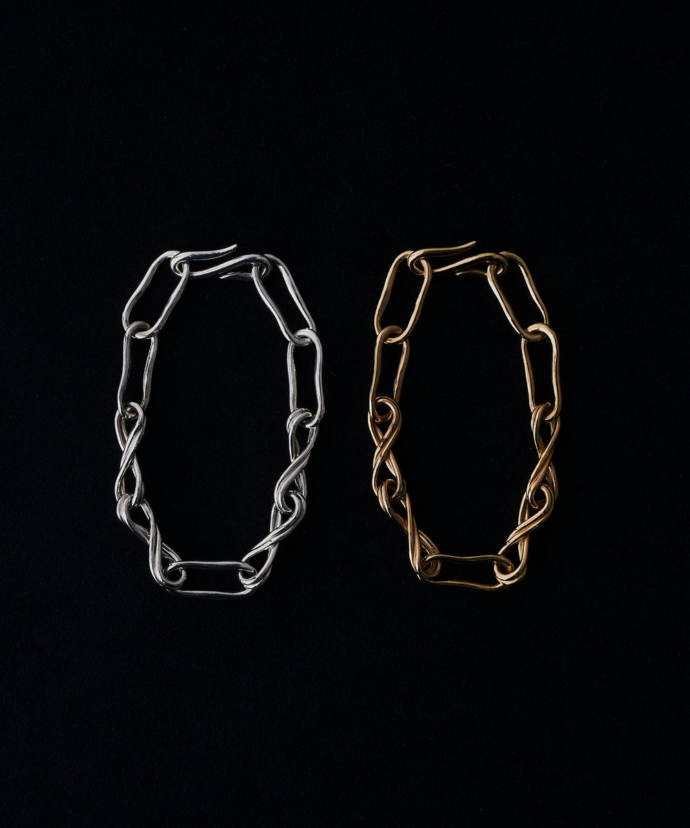 アクセサリー Double RL Chain Bracelet Women's Two-Tone Stainless Steel Chain Bracelet | Silver