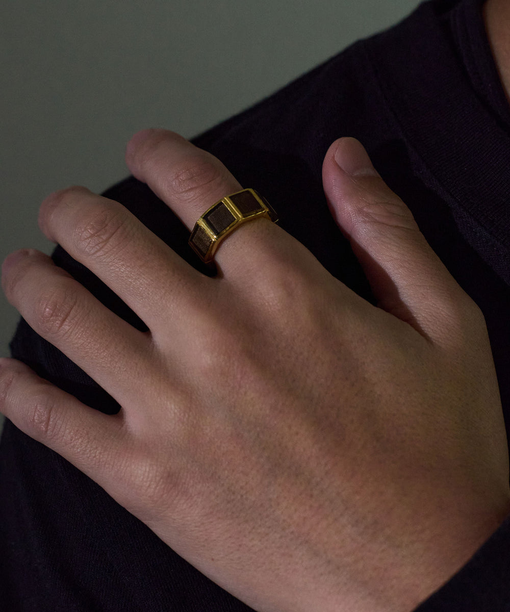 R.ALAGAN \"TILE RING\" 13号 R.ALAGAN/SMALL TILE RING(GREEN)