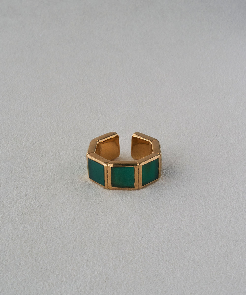 R.ALAGAN/TILE RING (グリーンオニキス) R.ALAGAN/SMALL TILE RING(GREEN)