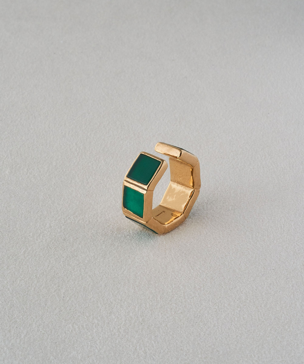 R.ALAGAN \"TILE RING\" 13号 R.ALAGAN/SMALL TILE RING(GREEN)