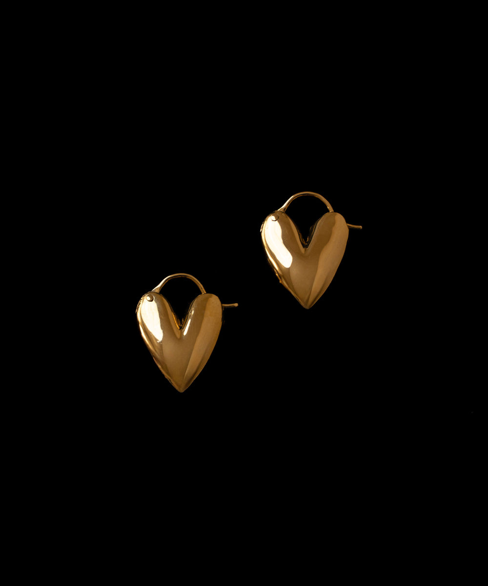 TINY PUFFY HEART HOOPS | R.ALAGAN Official Online Store | Jewelry
