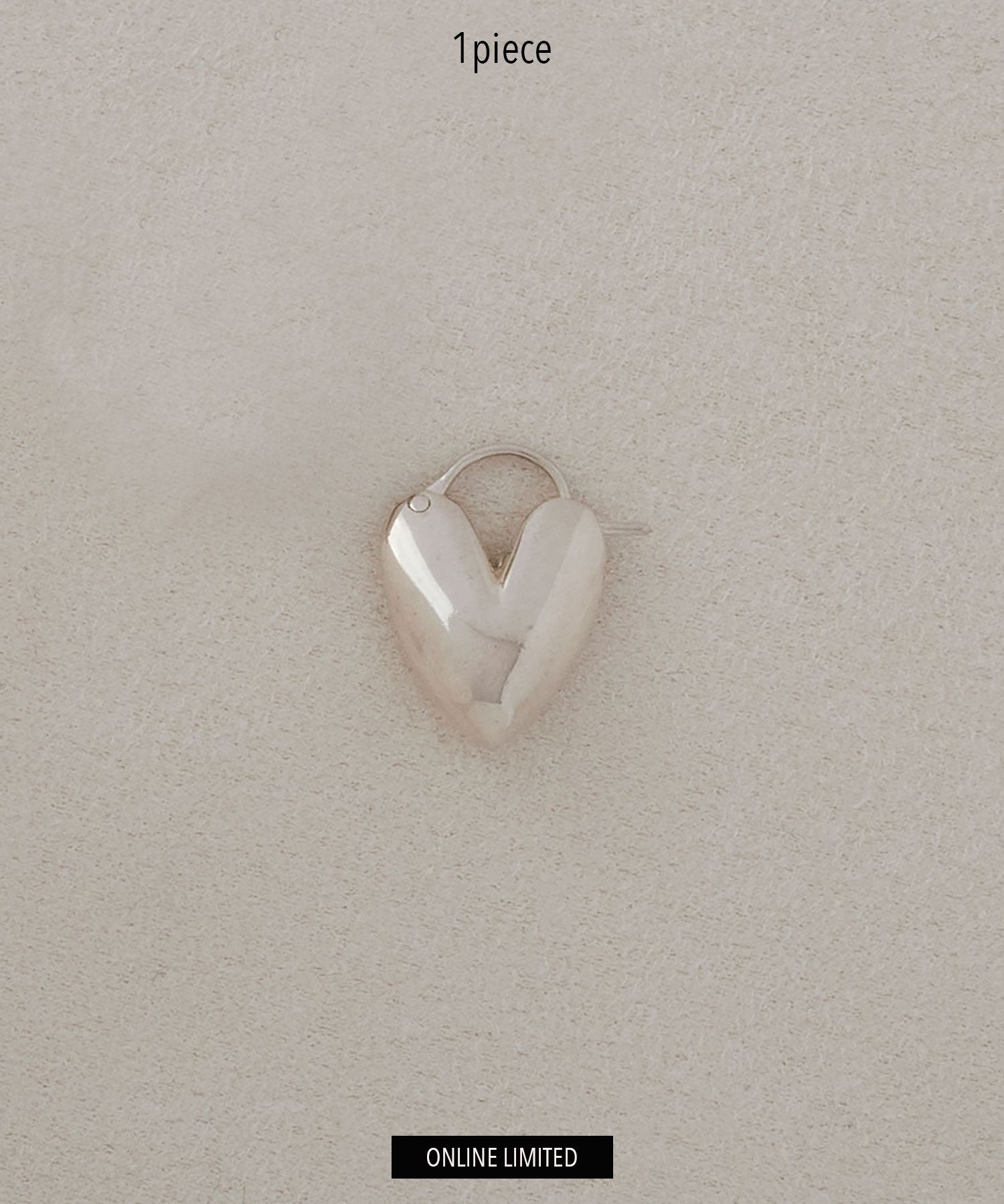 TINY PUFFY HEART HOOPS(1PIECE)