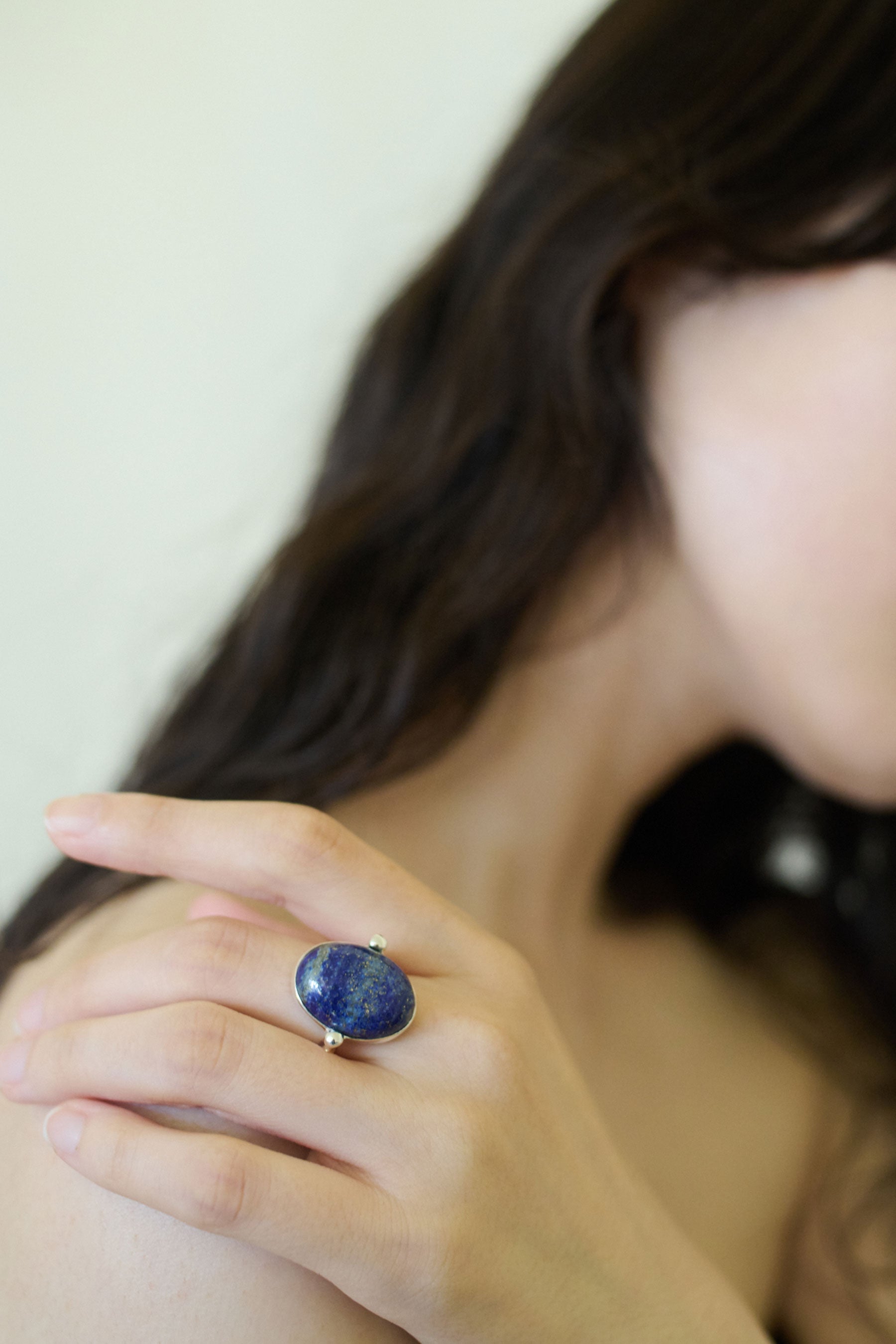PUFFY STONE RING / LAPIS