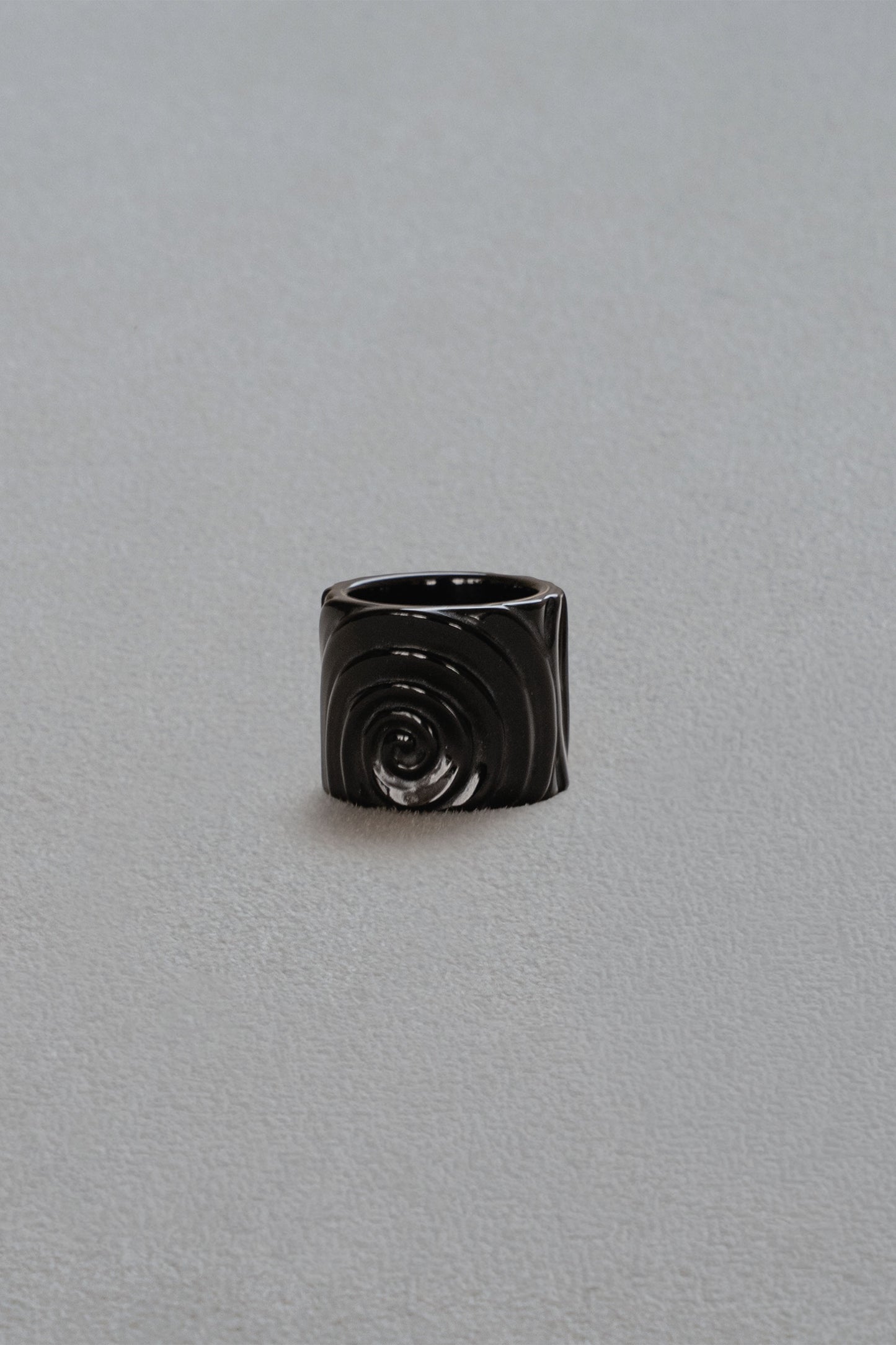 SWIRL STONE RING/OBSIDIAN