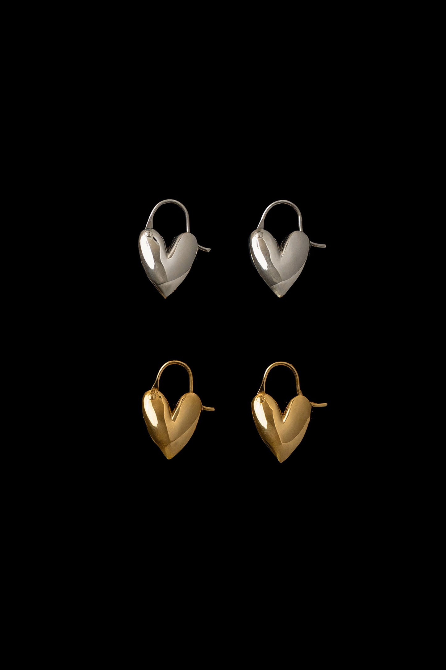 TINY TINY PUFFY HEART HOOPS