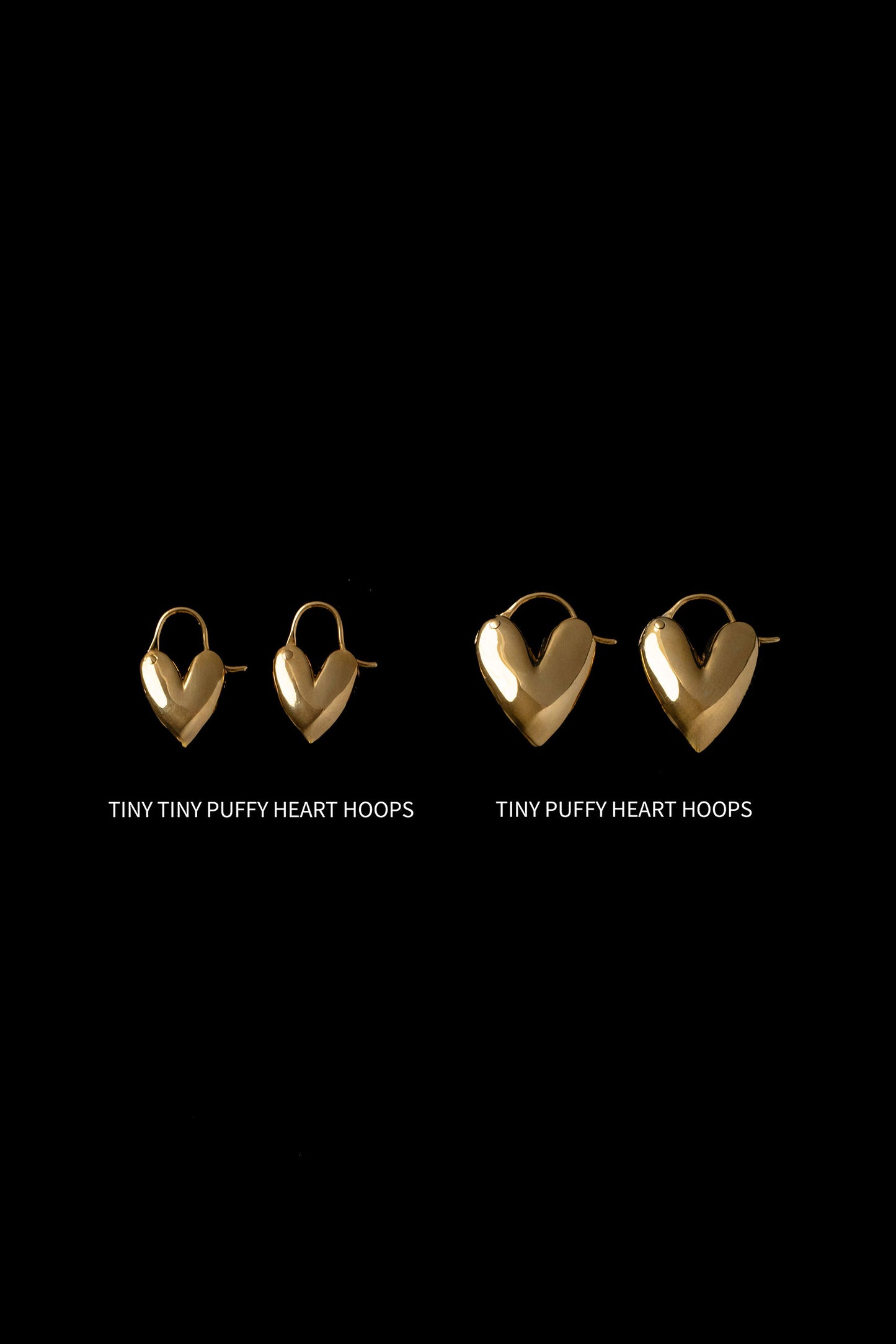 TINY TINY PUFFY HEART HOOPS