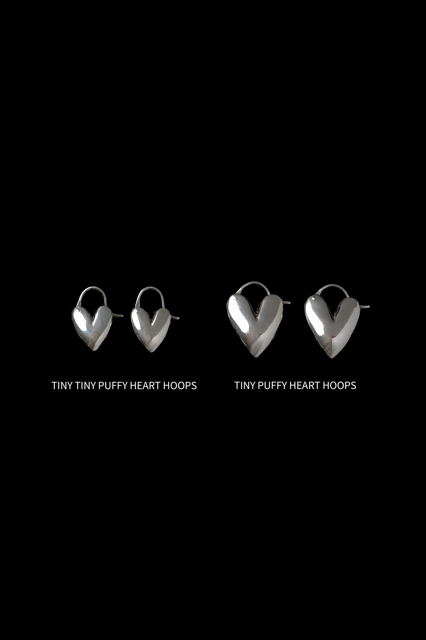 TINY TINY PUFFY HEART HOOPS