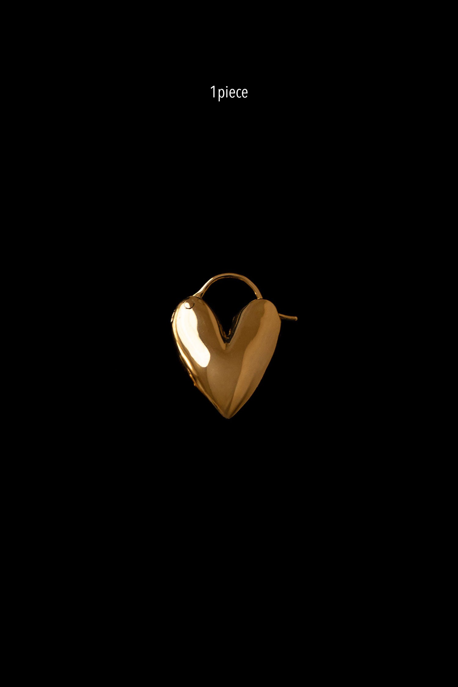 TINY PUFFY HEART HOOPS(1PIECE)