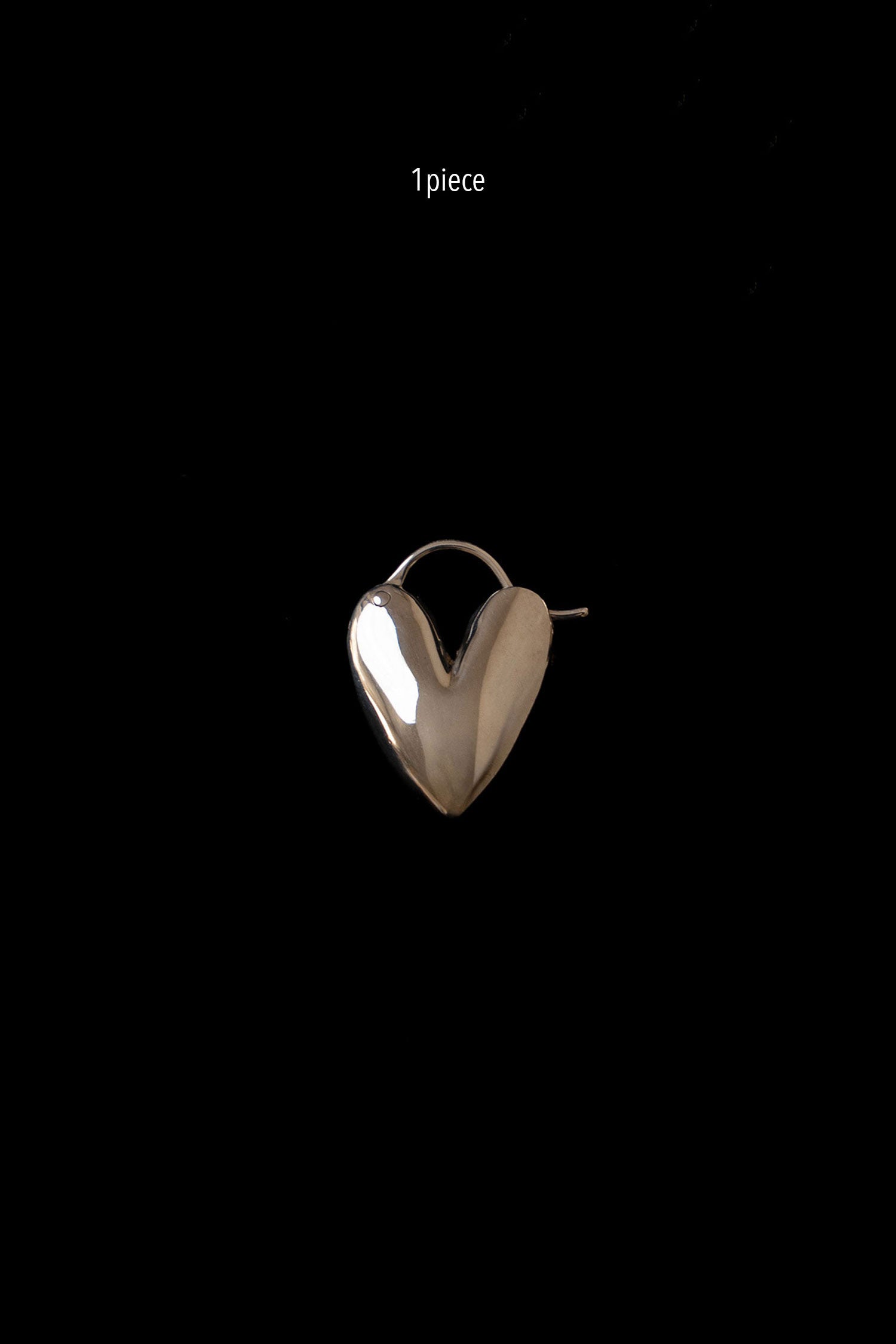 TINY PUFFY HEART HOOPS(1PIECE)